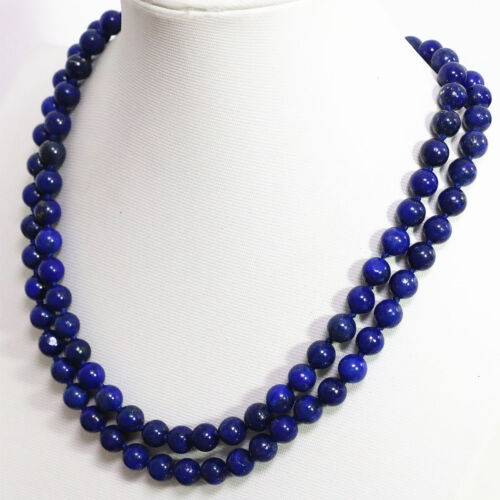 8,10,12mm naturel égyptien bleu lapis lazuli Round Bead Fashoin Collier 18-36/"