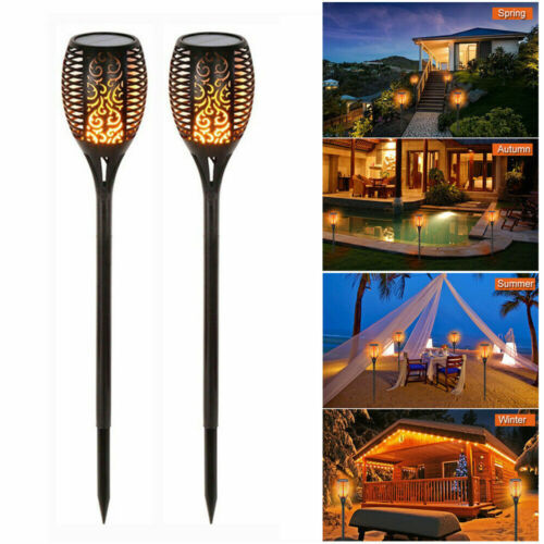 4-20 Pack LED Solar Garden Flame Light Flickering Torch Lamp Outdoor Waterproof 