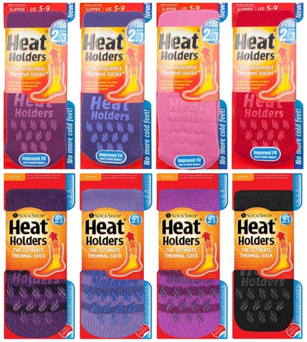 Ladies Original Lavender Heat Holder Thermal Slipper Socks 4-8 uk 37-42 5-9 us