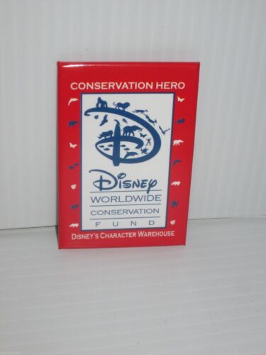 DISNEY CHARACTER WAREHOUSE RED CONSERVATION HERO PINBACK BUTTON PIN 2014 
