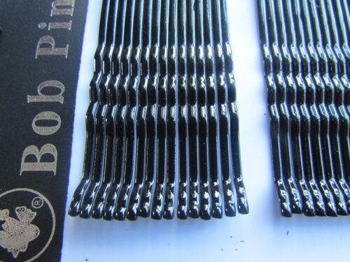Pack 45 Noir Kirby Cheveux Poignées 5 cm pinces métalliques hairslides bobby pins diapositives grip