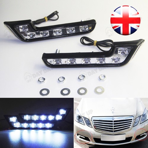 Pair 12V 6 LED White Daytime Running Light DRL Car Fog Day Driving Front Lamp