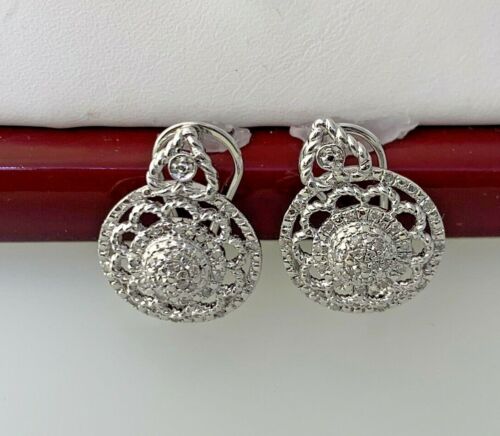 Details about   Natural Diamond Round Lace Earrings in Sterling Silver 0.21 ct. t.w. #21 