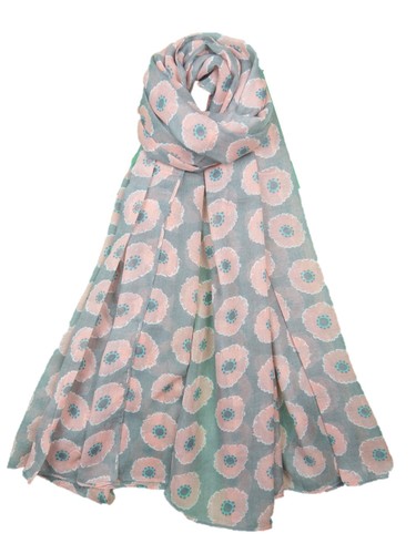 Women Poppy Flower Print Scarf Soft Scarves Shawl Neck Wrap 5 Colours