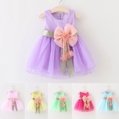 Kleinkind Kinder Baby Mädchen Floral Ärmelloses Kleid Prinzessin Partykleider
