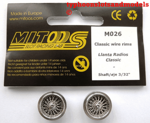 M026 Mitoos Classic Photo Etched Wire Alloy Wheels x2 New 16.6 x 6mm