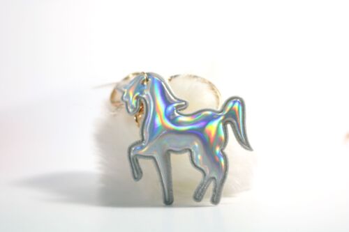 Faux Charms For Purses Wallets Backpacks Keys Unicorn Pom Pom Fur Keychain 