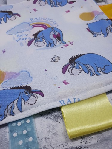Baby taggie blanket Sensory toy. Taggy comforter