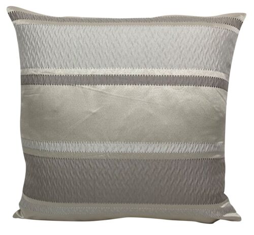 X4 Beige//Crema//Gris en relieve a rayas Cushion Covers 18x18/" Pulgadas//45x45cm