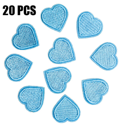 20pcs//lot Love Heart Iron On Patches Embroidered Clothes Stickers DIY Badges