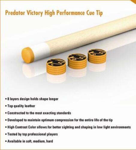 Predator Tip Chalk Combo Medium Victory Cue Tip /& 5 Pc 1080 Pure Chalk Tube
