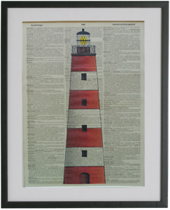 nautical poster ocean art Lighthouse Print No.461 dictionary prints 