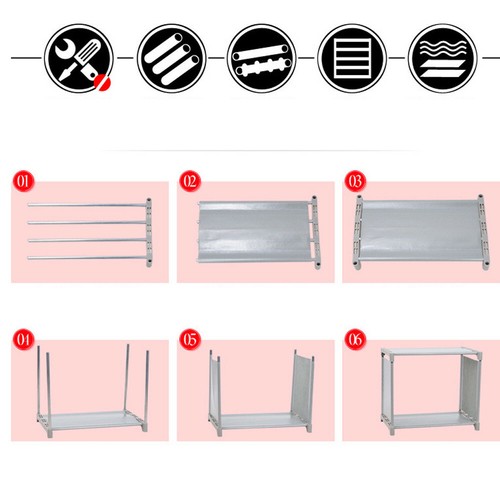 Storage Cube 3-tier Closet Organizer Shelf 6-cube Cabinet Bookcase Grey US STOCK