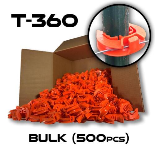 T-360 Electric Fence Insulators LockJawz Orange 500 BULK Straight & Corners 