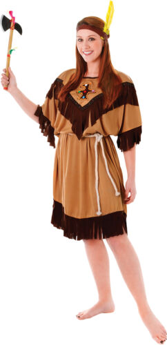 Womens Native Indian Squaw Fancy Dress Xmas Party Costume Pocahontas Outfit