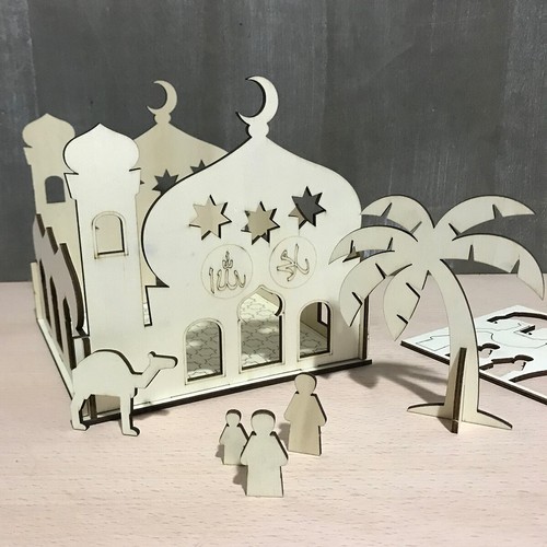 Muslim Islamic Toy DIY Palace House Stand Rack Kid Ramadan Gift Decoration