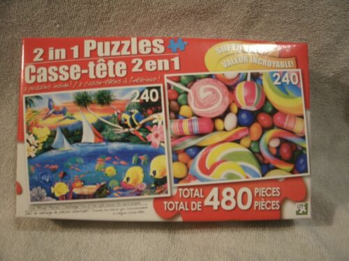 Secret Lagoon And Candy Swirls 2 in 1 Puzzle Box contains 2-240 Piece Puzzles
