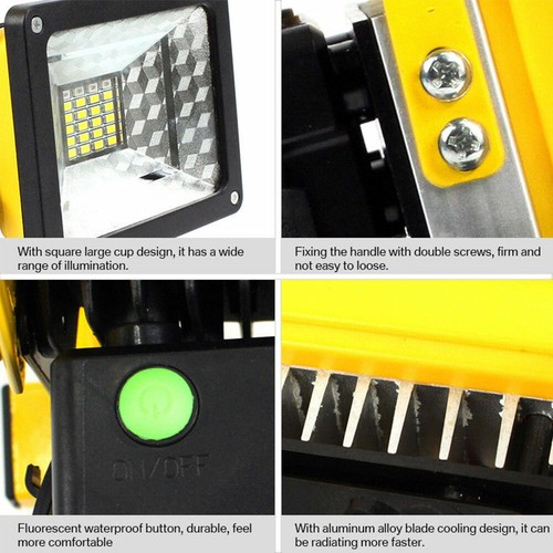 Portable Rechargeable Cordless Mobile LED Work Site Flood Light Fishing Camping