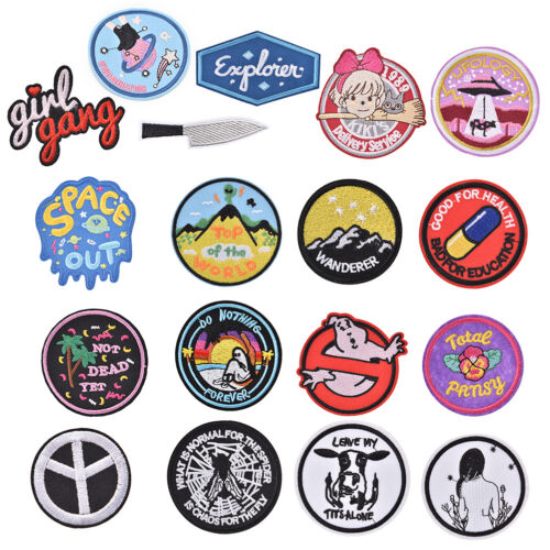 iron-on patch embroidery appliques badge for decorate clothing bags applique Fy 