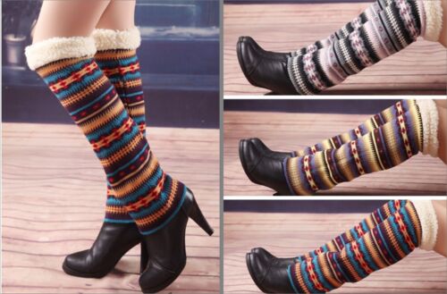 USA Seller!! Leg Warmers Knee High Boot Cuffs Socks Topper 3 Colors Cotton Fur