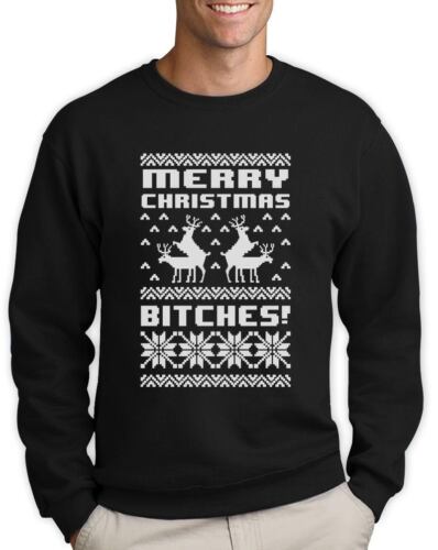 Merry Christmas Bitches Sweatshirt Xmas Ugly Sweater Humping Reindeer Funny