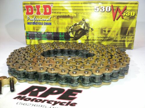 Details about    DID Chain VX Series Pro Street X Ring Gold Black 530 Chain With 118 Links 