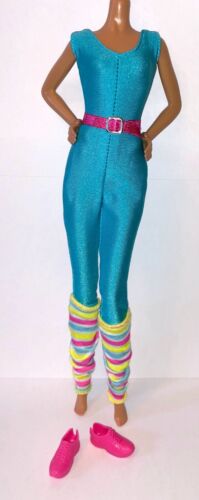 Details about  / Barbie Toy Story 4 Great Shape Repro Workout Doll Outfit Blue Unitard Shoes NEW