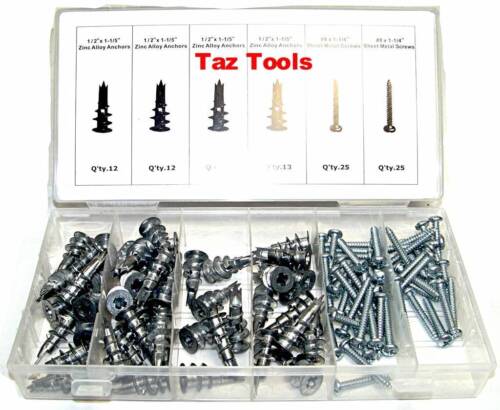 100 Pcs Metal Drywall Anchor Assorment Self Drilling Anchors With Screw kit