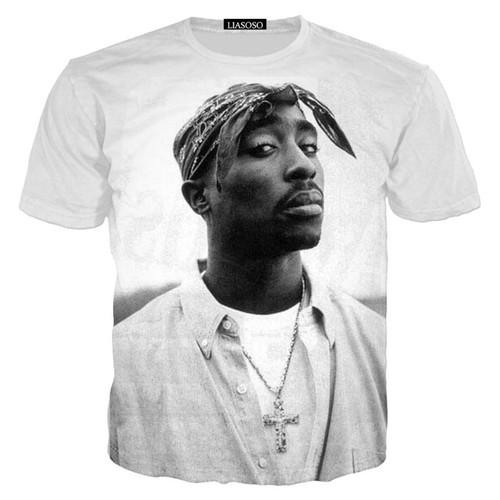 Women Men 2pac Tupac Rapper Hip Hop Singer 3D Print Casual T-Shirt Short Sleeve