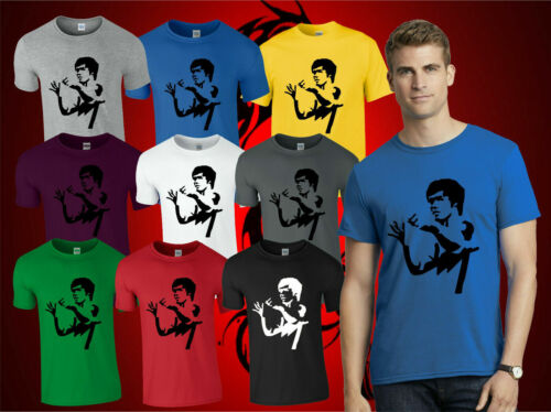 Bruce Lee Silhouette Martiaux Bruce Lee T-shirt Kung-Fu ARTS fans adultes TOP