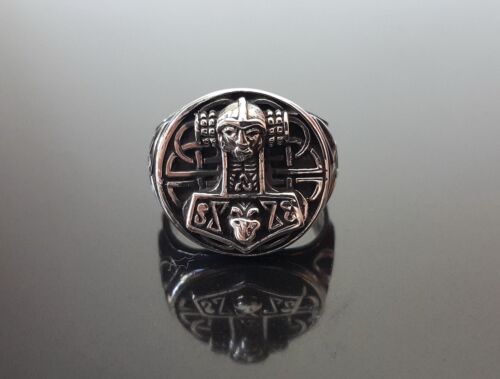 925 Sterlingsilber Ring Thor/'s Hammer Mjolnir Zoomorpher Skandinavisch Keltisch