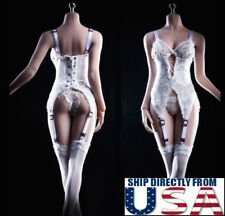 1//6 Lace Lingerie Corset Gartering Stockings Fur Wrap Set For Phicen Female USA