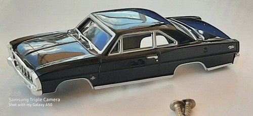 NOS Autoworld Black 66 Chevy Nova HO Slot Car Body Fit Aurora Dash Tjet Chassis