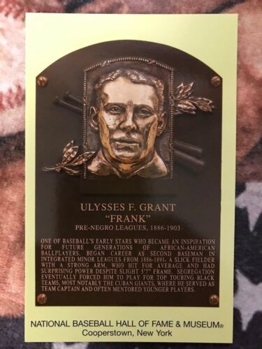 Baseball Hall of Fame Induction Plaque Photo Negro League Frank Grant Postcard 