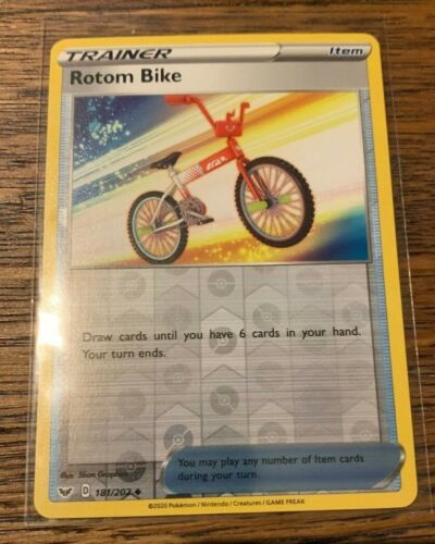 Rotom Bike Pokemon Sword and Shield Reverse Holo 181//202 NM//M Pack Fresh