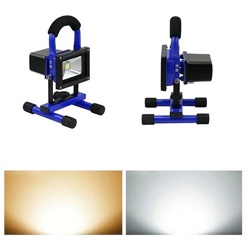 LED 10w Akku Fluter Handlampe Strahler Baustrahler Blau Flutlicht Scheinwerfer