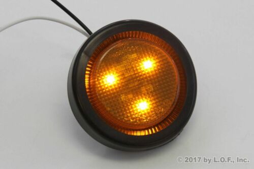 MARKER LIGHTS TRAILER RV AMBER Submersible Flush Mount LED 2/" ROUND CLEARANCE