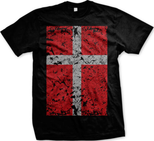 DANEMARK Danois Danmark flag Football Soccer Oversize NOUVEAU Tee-shirt Homme