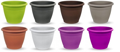 VASO FIORIERA NAXOS CON SOTTOVAS VARI COLORI E MISURE FIORI PIANTE VECA PLASTICA