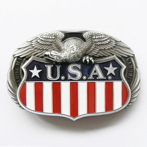 AMERICAN FLAG USA EAGLE PATRIOTIC LIBERTY VICTORY FREEDOM 3-D BELT BUCKLE