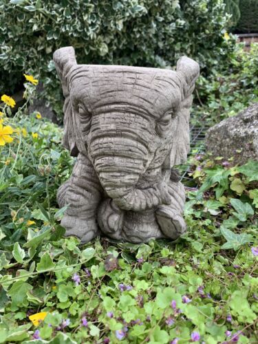 Stone Garden Elephant JARDINIERE X2 plant pot pot de fleur main Fonte Ornement