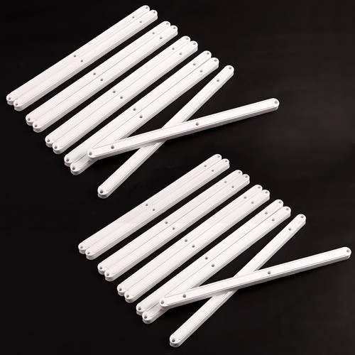 10//6//2 Paire Glissière de tiroir coulisse plastique blanc 30cm Extension Complèt