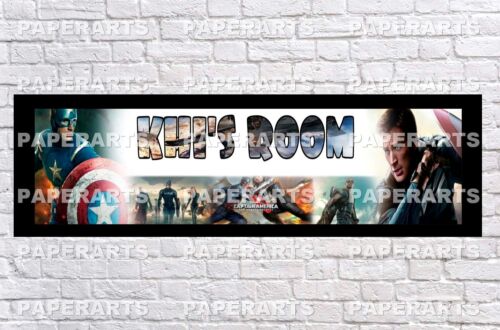 Personalized Captain America Name Poster with Border Mat Custom Art Banner