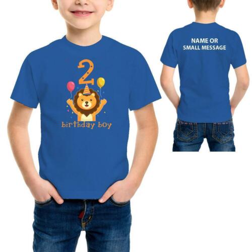 Birthday Boy 2 years Lion Kids Children Boys 2nd Birthday Printed T-Shirt Gift