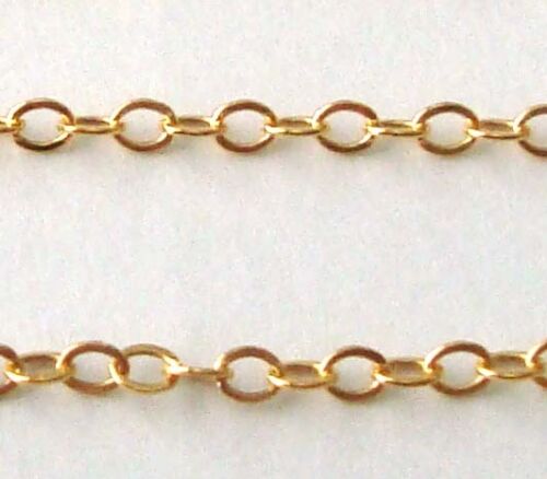 5ft 1.5mm 14k Gold Filled hammered flat Cable loose chain by foot gch34 USA 