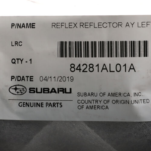 OEM NEW Rear Bumper Driver Side Reflector 15-19 Subaru Outback 84281AL01A 