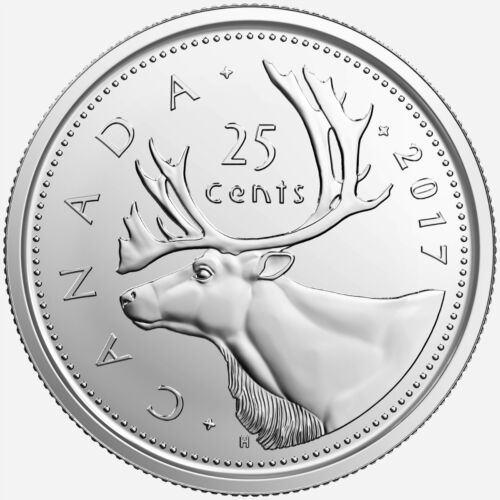 2017 CANADA 25 CENTS BRILLIANT UNCIRCULATED QUARTER COIN