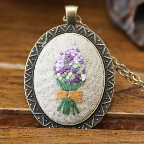 Embroidery Craft Kit Cross Stitch Package Necklace Pendant DIY Needlework Craft 