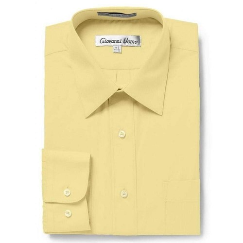Gentlemens Collection Men/'s Regular Fit Long Sleeve Solid Dress Shirt Colors