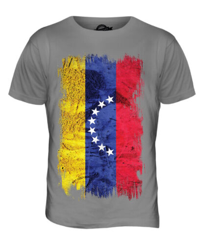 Venezuela Bandiera Grunge da Uomo T-Shirt Maglietta Maglia Calcio Jersey Regalo 